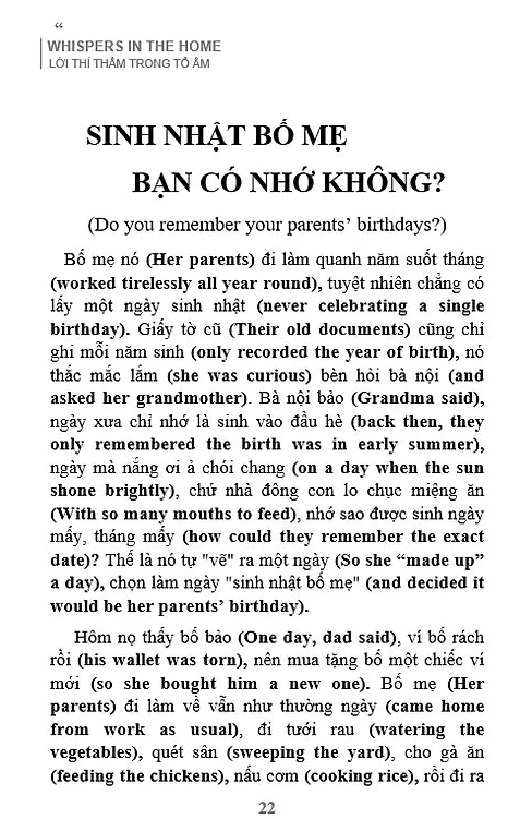 Song Ngữ Lời Thì Thầm Trong Tổ Ấm - Whispers In The Home
