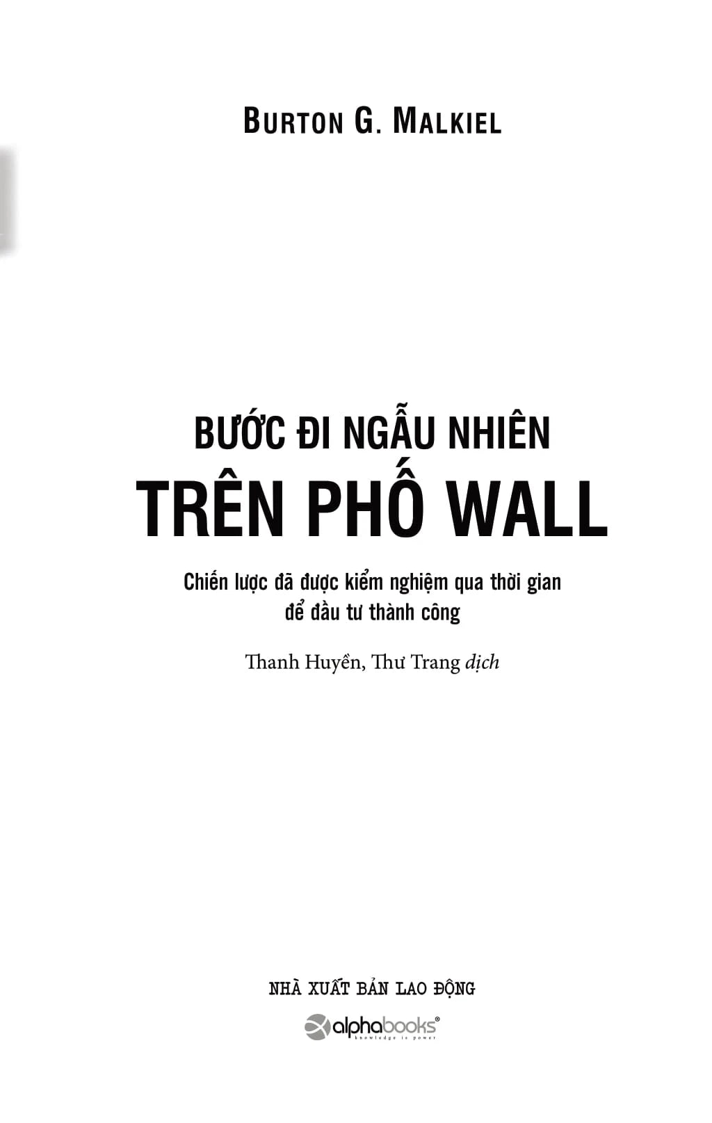 [PRE-ORDER] Bước Đi Ngẫu Nhiên Trên Phố Wall (A Random Walk Down Wall Street)