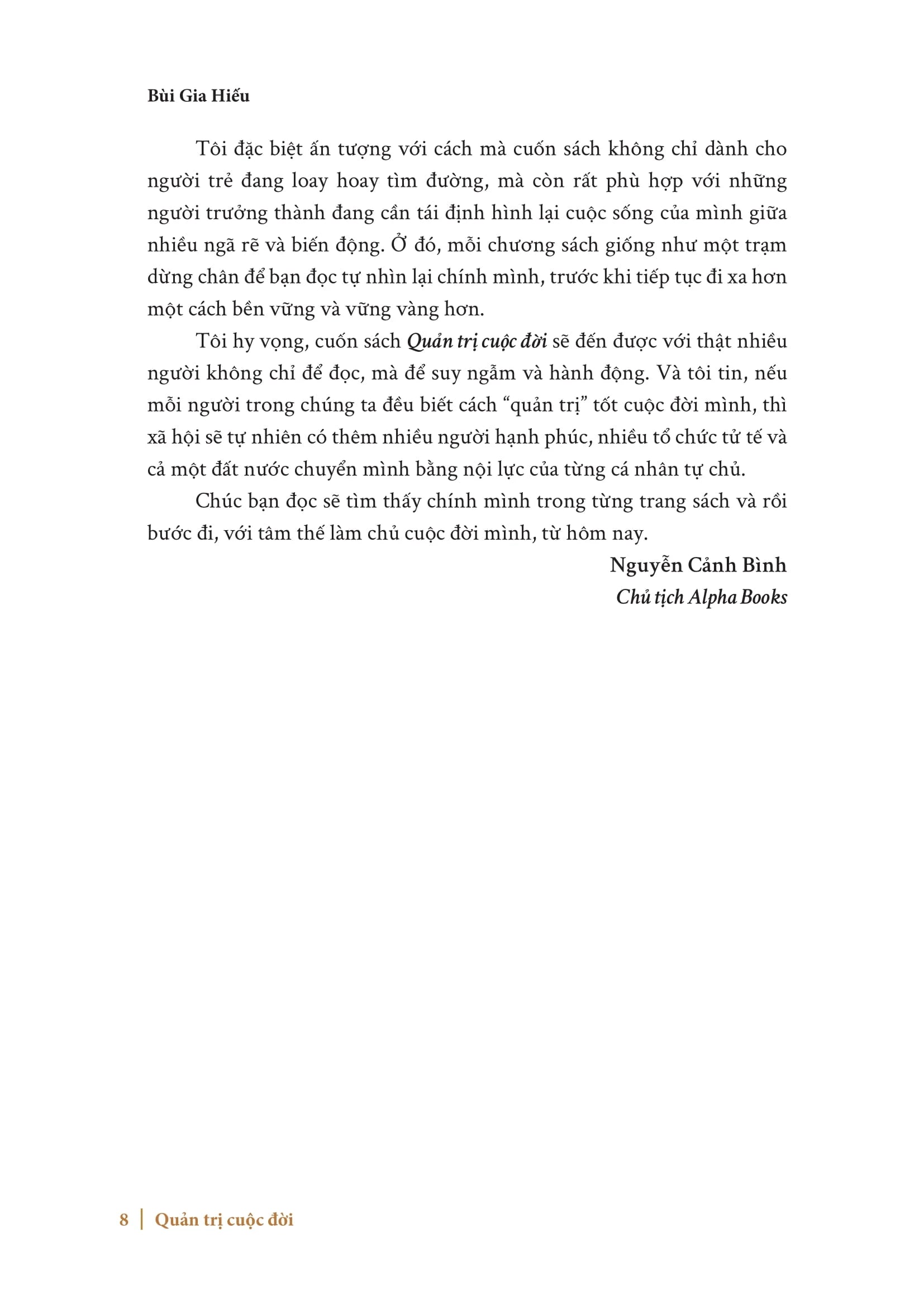 Quản Trị Cuộc Đời