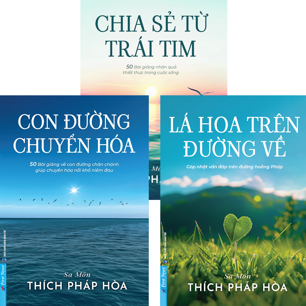 Combo Thích Pháp Hòa: Chia Sẻ Từ Trái Tim & Con Đường Chuyển Hoá & Lá Hoa Trên Đường Về (tặng kèm Túi Vải)