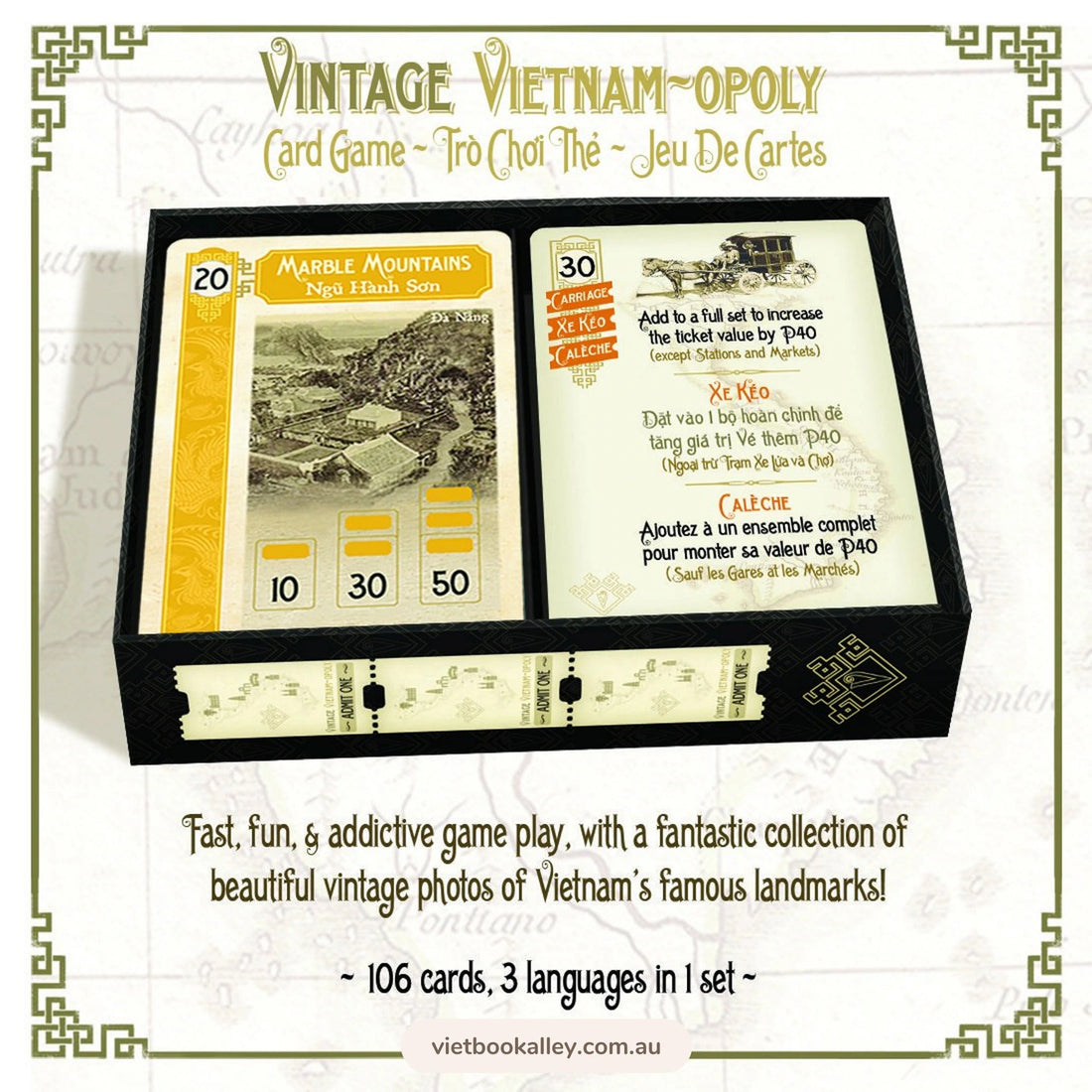 Vintage Vietnam Opoly Card Game Sách Việt Nam tại Úc Viet Book Alley